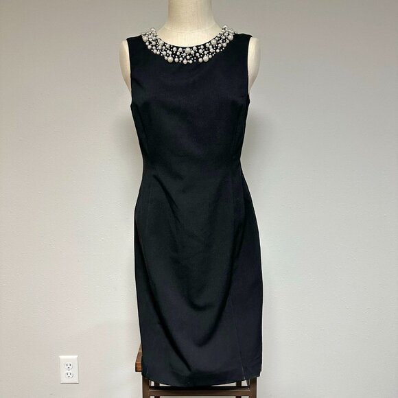 Calvin Klein Pearl Neck Sheath Dress - Picture 3 of 10